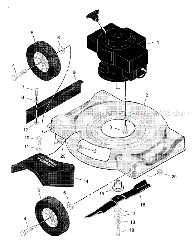 Page B Diagram and Parts List for 20111X14B  Murray Lawn Mower