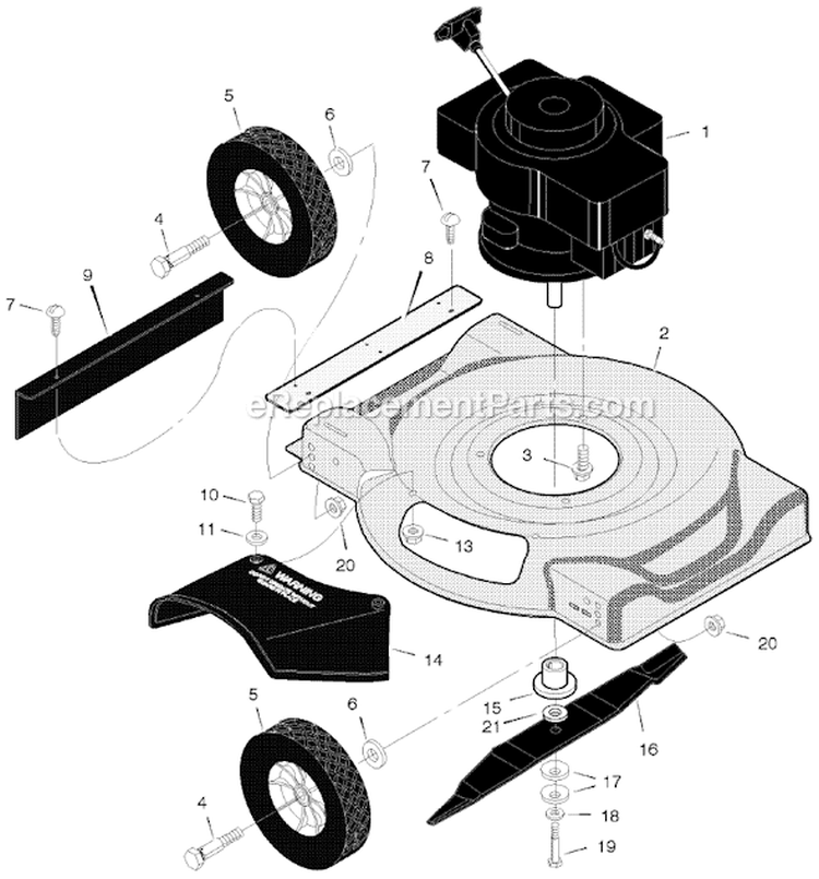 Page B Diagram and Parts List for 20111X50E  Murray Lawn Mower