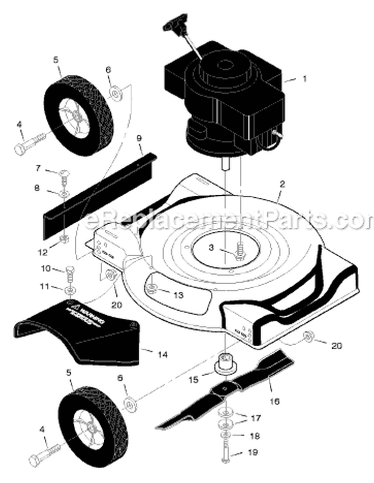 Page B Diagram and Parts List for 20112X92C  Murray Lawn Mower