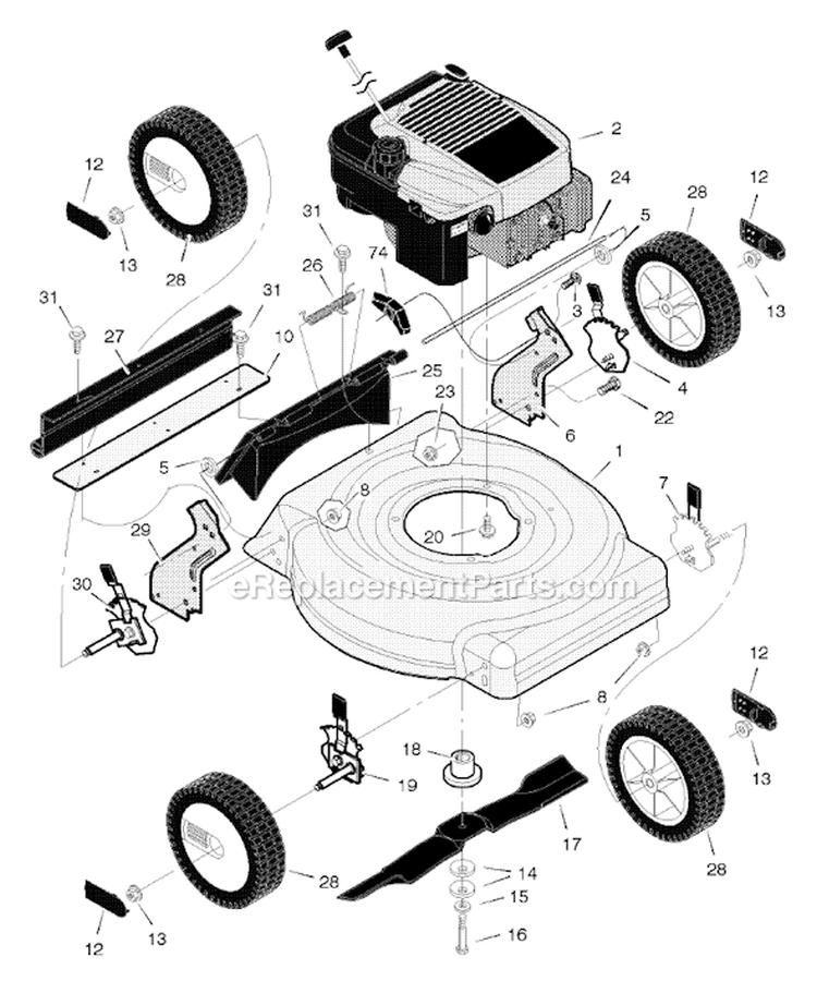Page B Diagram and Parts List for 20416X50F  Murray Lawn Mower