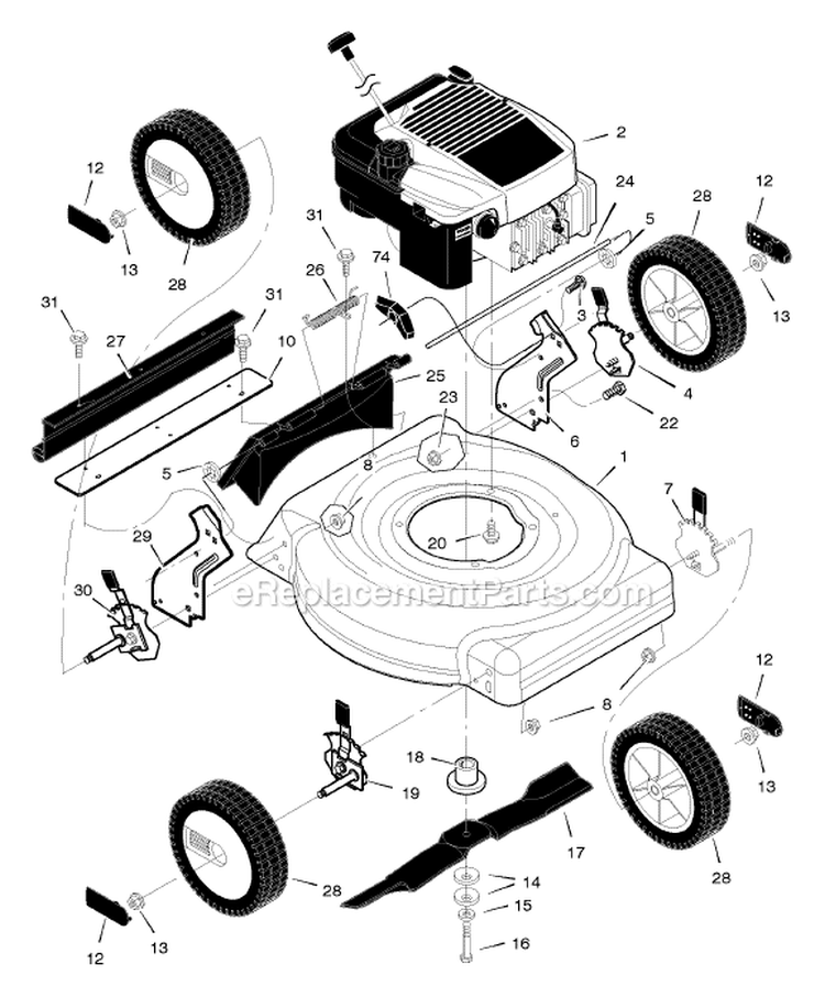 Page B Diagram and Parts List for 204211X50A  Murray Lawn Mower