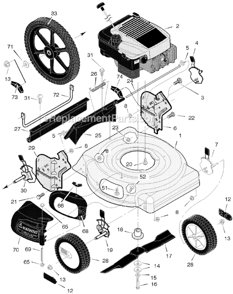 Page B Diagram and Parts List for 205310X50A  Murray Lawn Mower