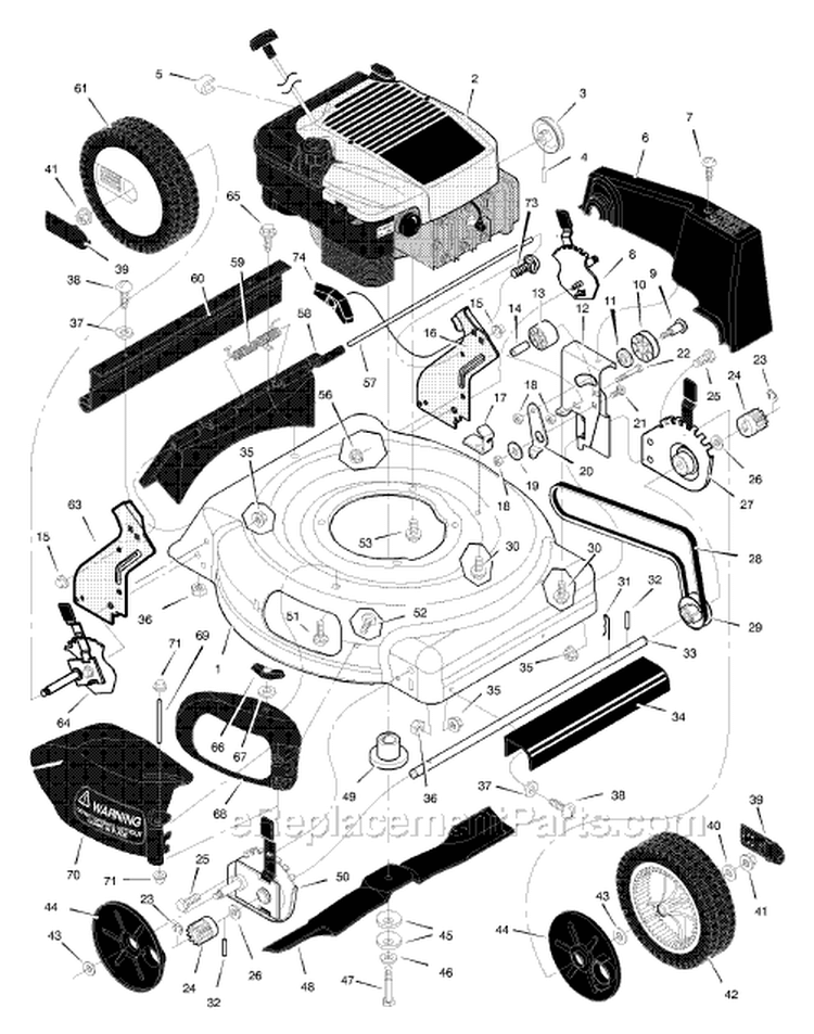 Page B Diagram and Parts List for 206310X194A  Murray Lawn Mower