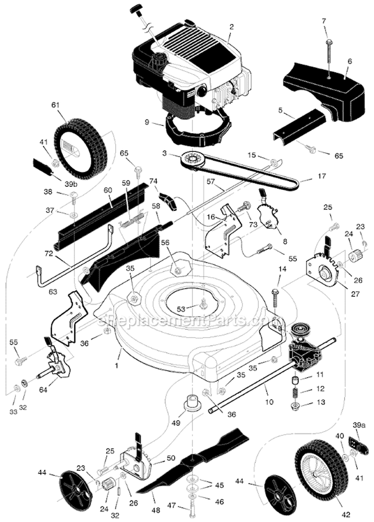 Page B Diagram and Parts List for 206510X50A  Murray Lawn Mower