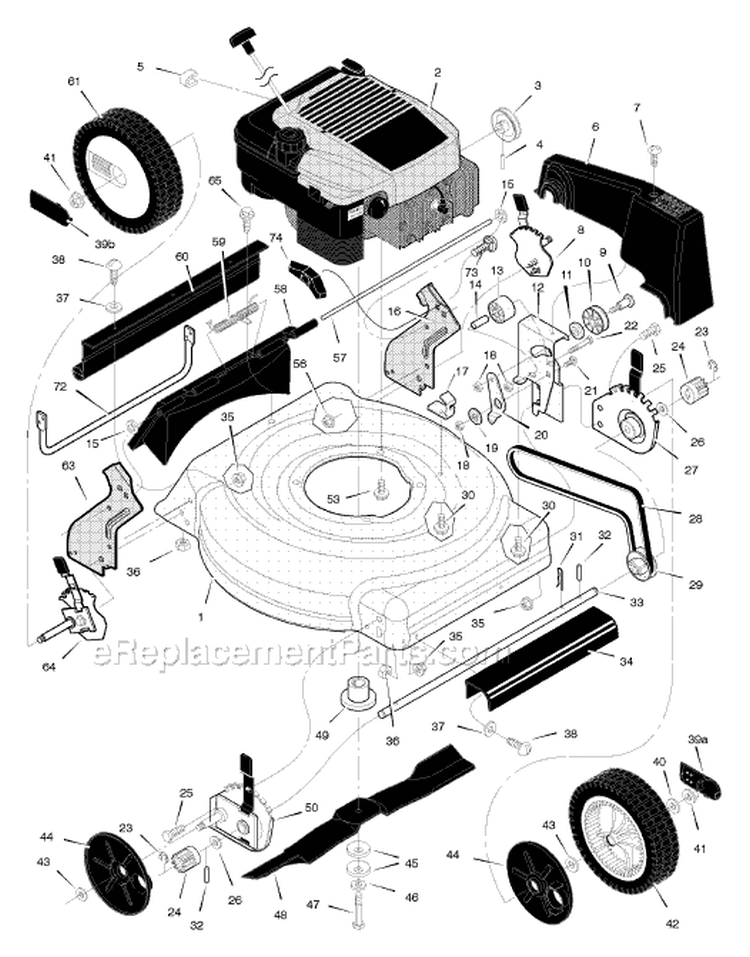 Page B Diagram and Parts List for 20716X50C  Murray Lawn Mower