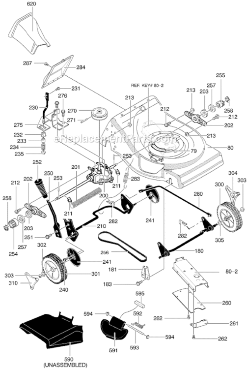 Page D Diagram and Parts List for 218950X92A  Murray Lawn Mower