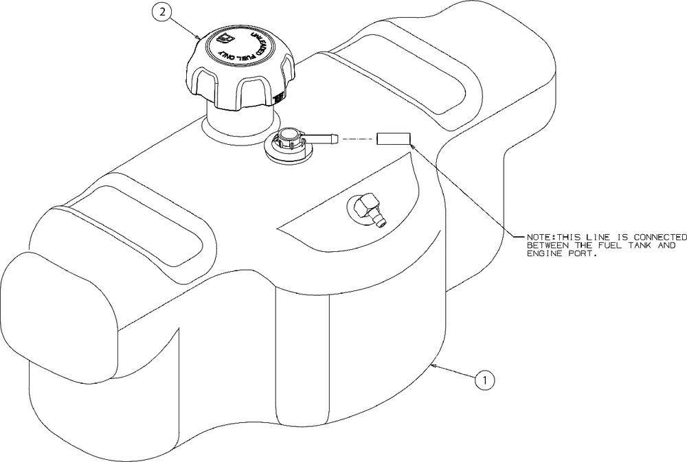 Fuel Tank Diagram and Parts List for M200-46 (RZT-46)(2016) Murray Lawn Tractor