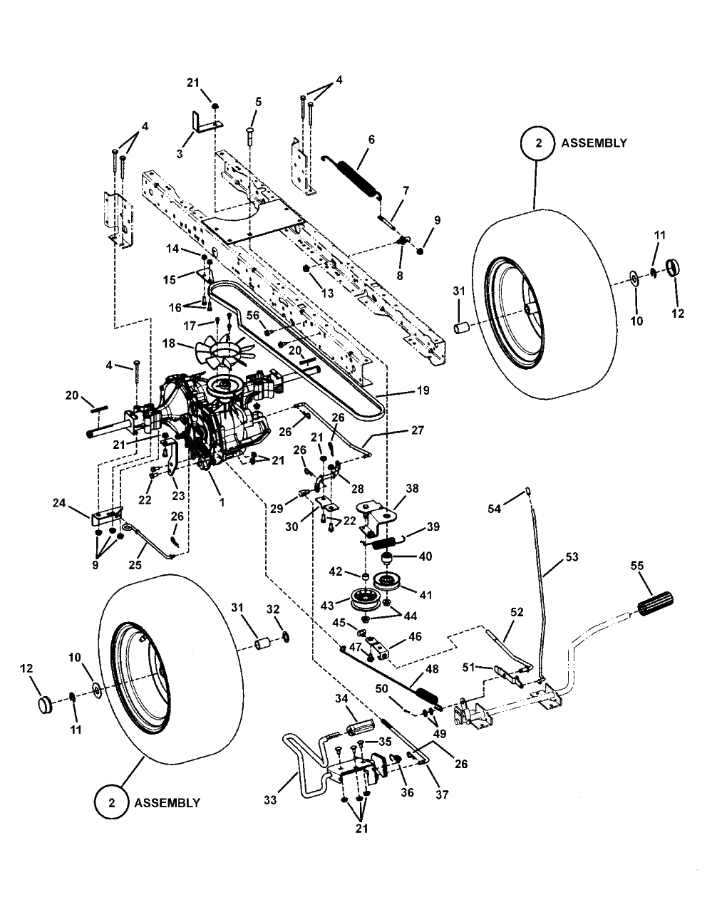 Motion Drive Group - Hydro Drive Diagram and Parts List for LT20460 (7800192)(2008) Murray Lawn Tractor