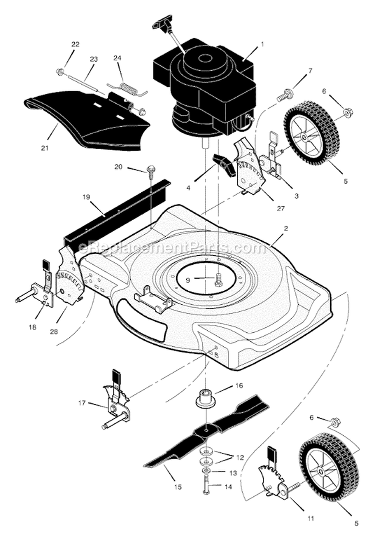 Page B Diagram and Parts List for 220011X92A  Murray Lawn Mower