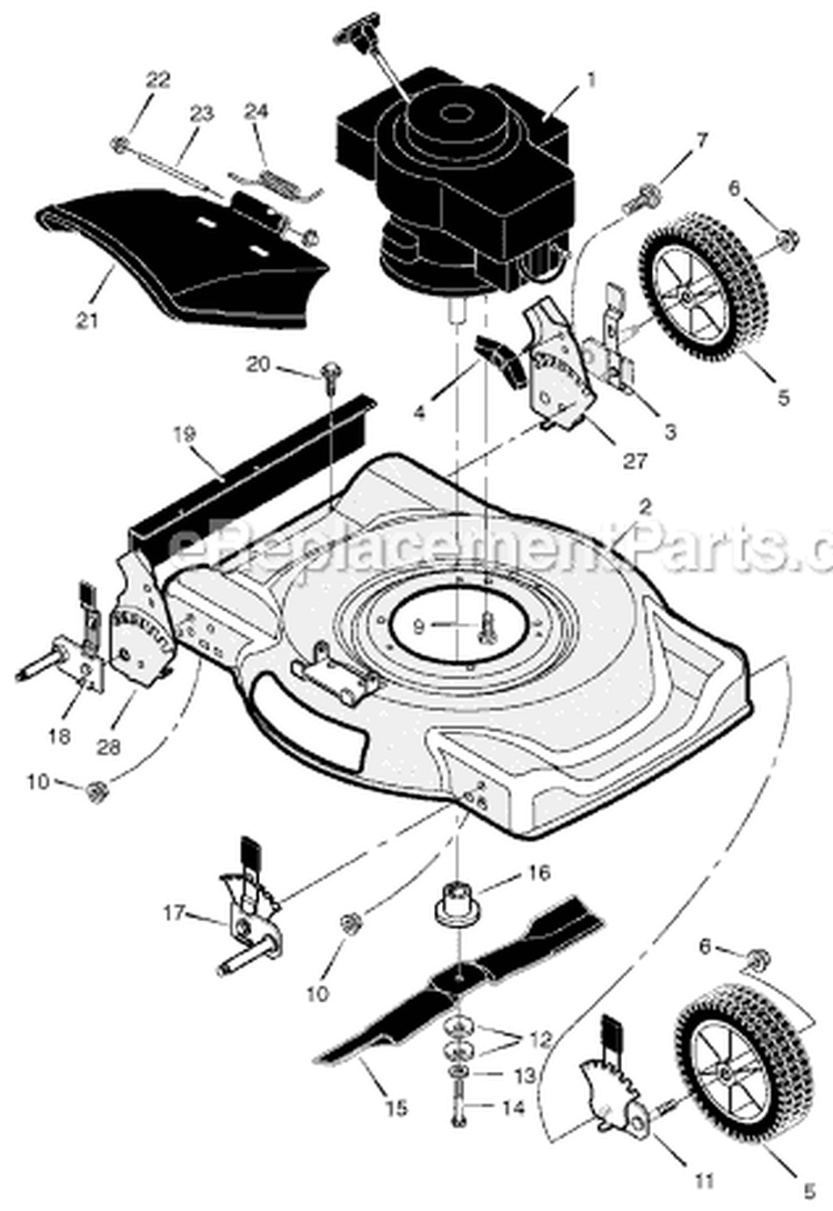 Page B Diagram and Parts List for 220012X92A  Murray Lawn Mower