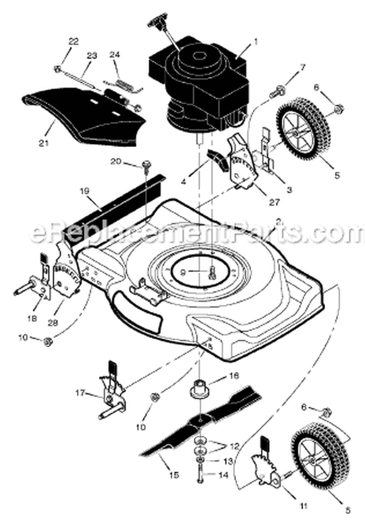 Page B Diagram and Parts List for 221010X99B  Murray Lawn Mower