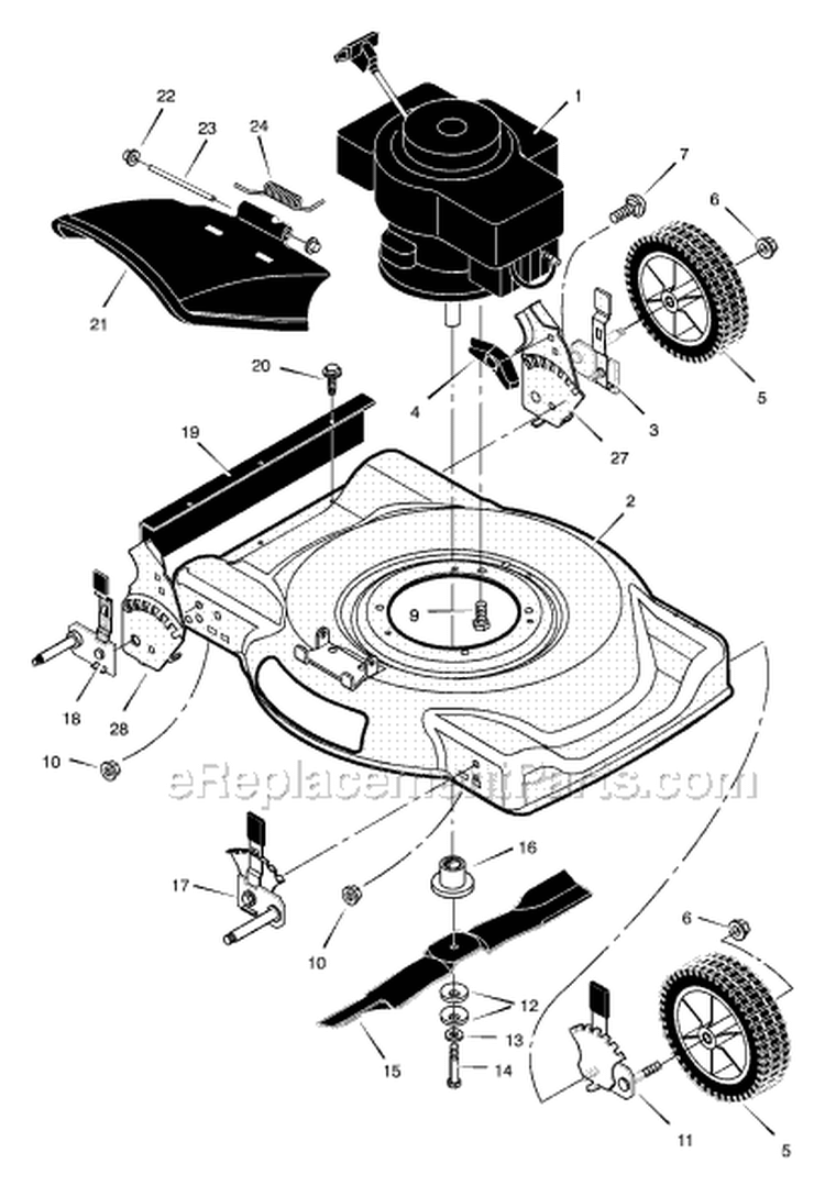 Page B Diagram and Parts List for 22107C  Murray Lawn Mower