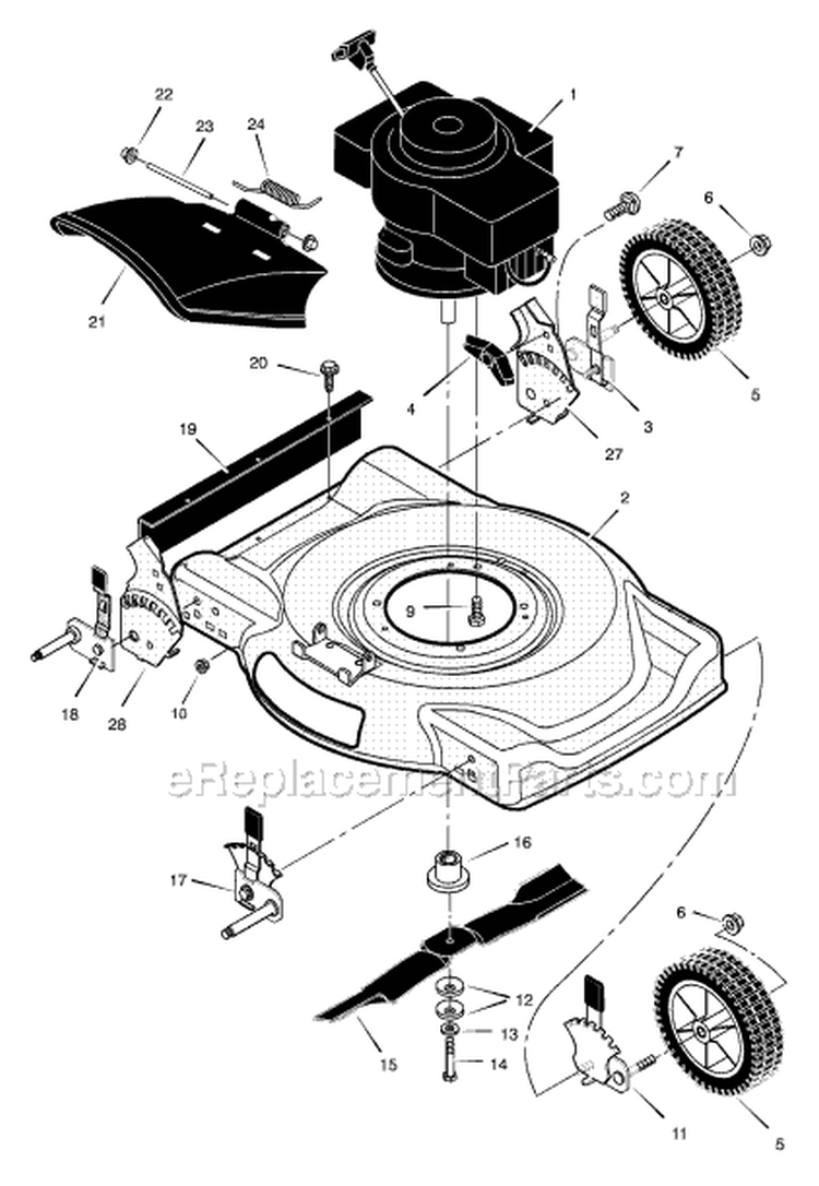 Page B Diagram and Parts List for 22117X92B  Murray Lawn Mower