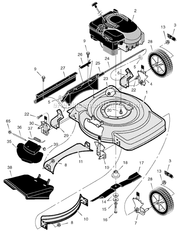 Page B Diagram and Parts List for 222390X31C  Murray Lawn Mower