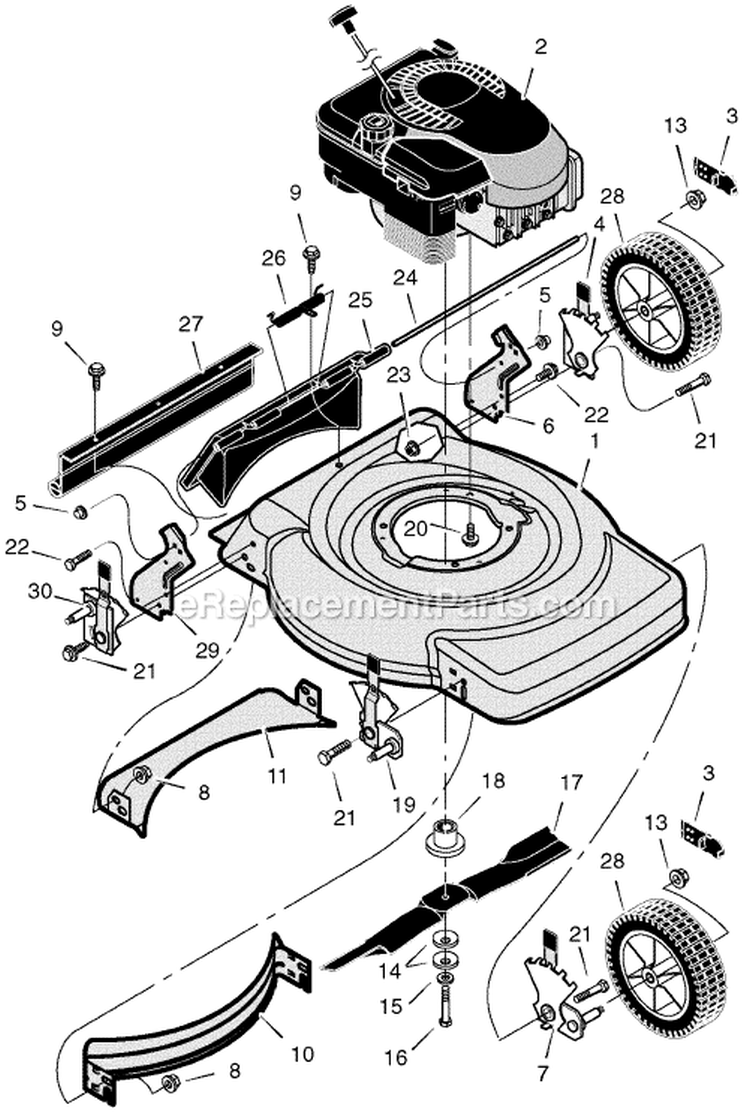 Page D Diagram and Parts List for 22265X8J  Murray Lawn Mower