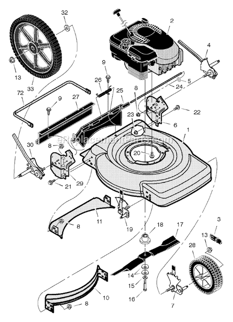 Page B Diagram and Parts List for 223210X31B  Murray Lawn Mower