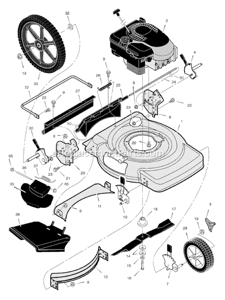 Page B Diagram and Parts List for 223310X24C  Murray Lawn Mower