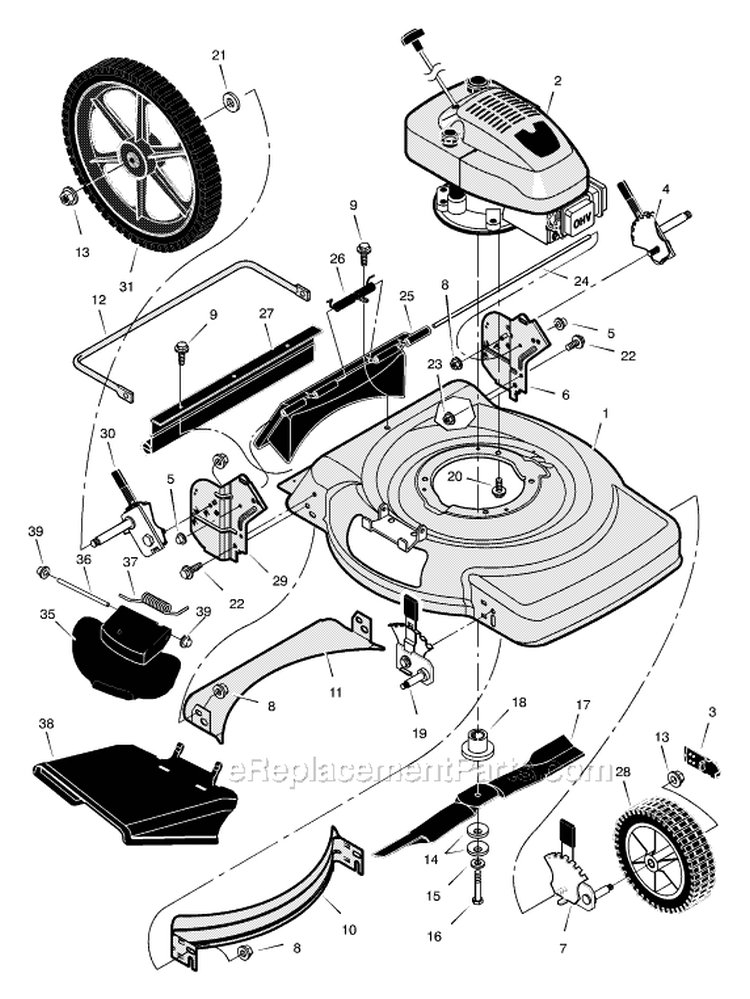 Page C Diagram and Parts List for 223330X6A  Murray Lawn Mower