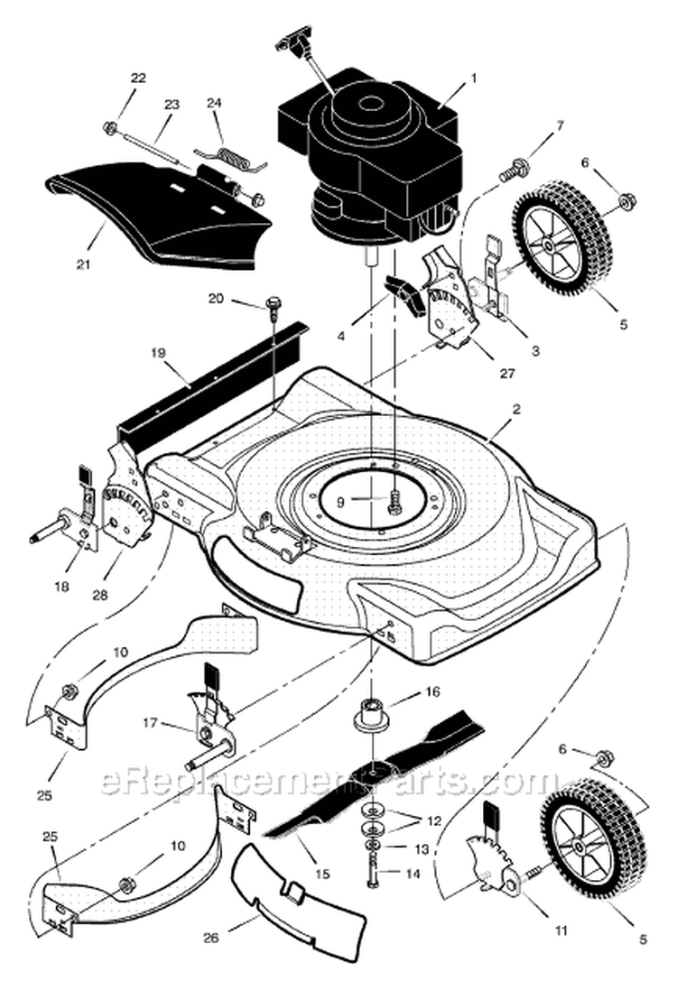 Page B Diagram and Parts List for 22408C  Murray Lawn Mower