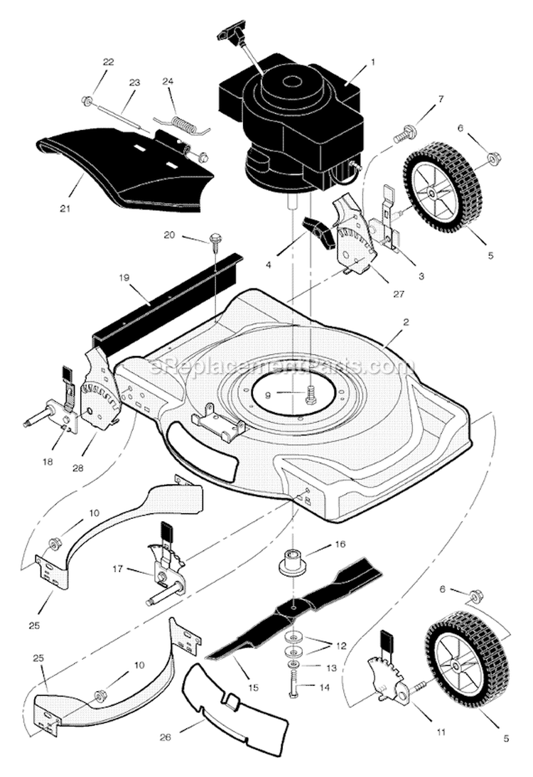 Page B Diagram and Parts List for 224110X194A  Murray Lawn Mower