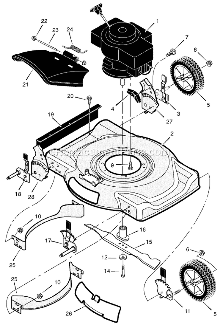 Page B Diagram and Parts List for 224110X8E  Murray Lawn Mower