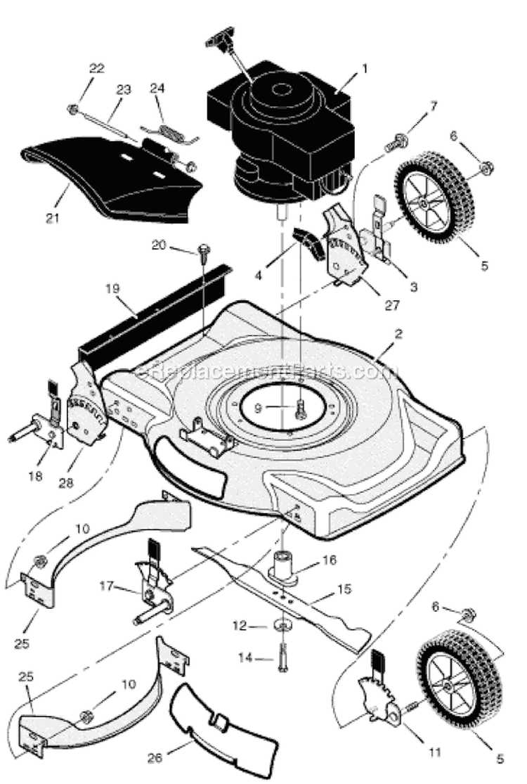 Page B Diagram and Parts List for 224110X8F  Murray Lawn Mower