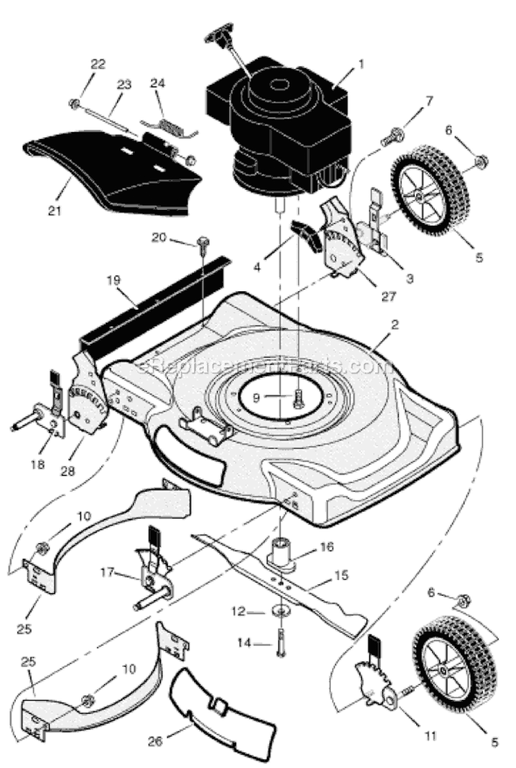 Page B Diagram and Parts List for 224110X92B  Murray Lawn Mower