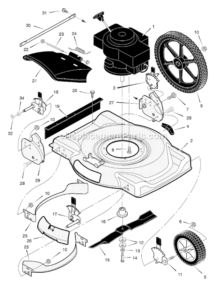 Page B Diagram and Parts List for 225111X48A  Murray Lawn Mower