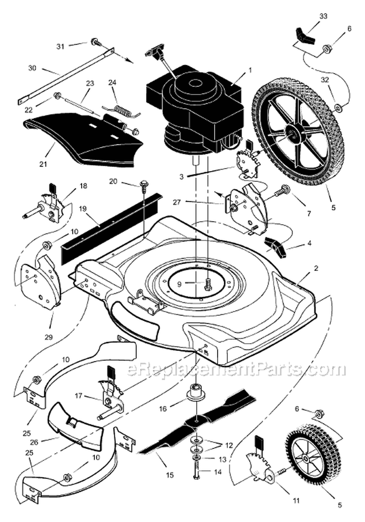 Page B Diagram and Parts List for 225111X71A  Murray Lawn Mower