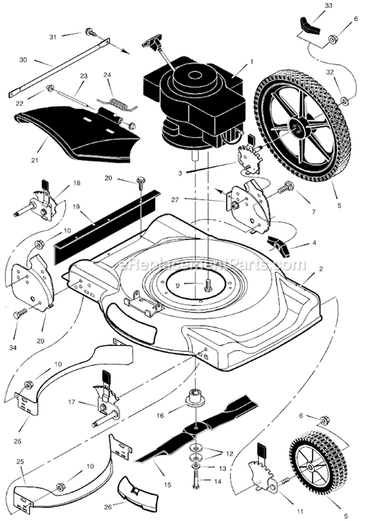 Page B Diagram and Parts List for 225111X99A  Murray Lawn Mower