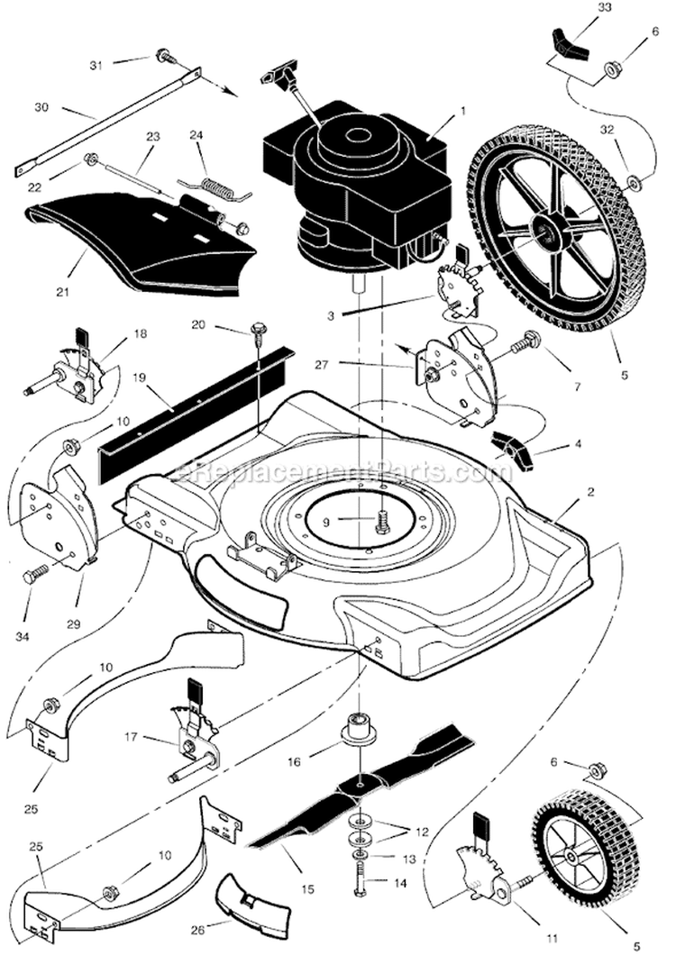 Page B Diagram and Parts List for 225112X92A  Murray Lawn Mower