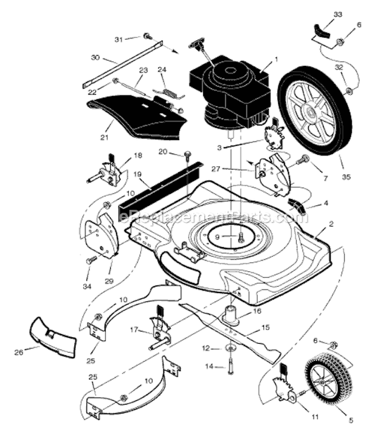 Page B Diagram and Parts List for 225114X194A  Murray Lawn Mower