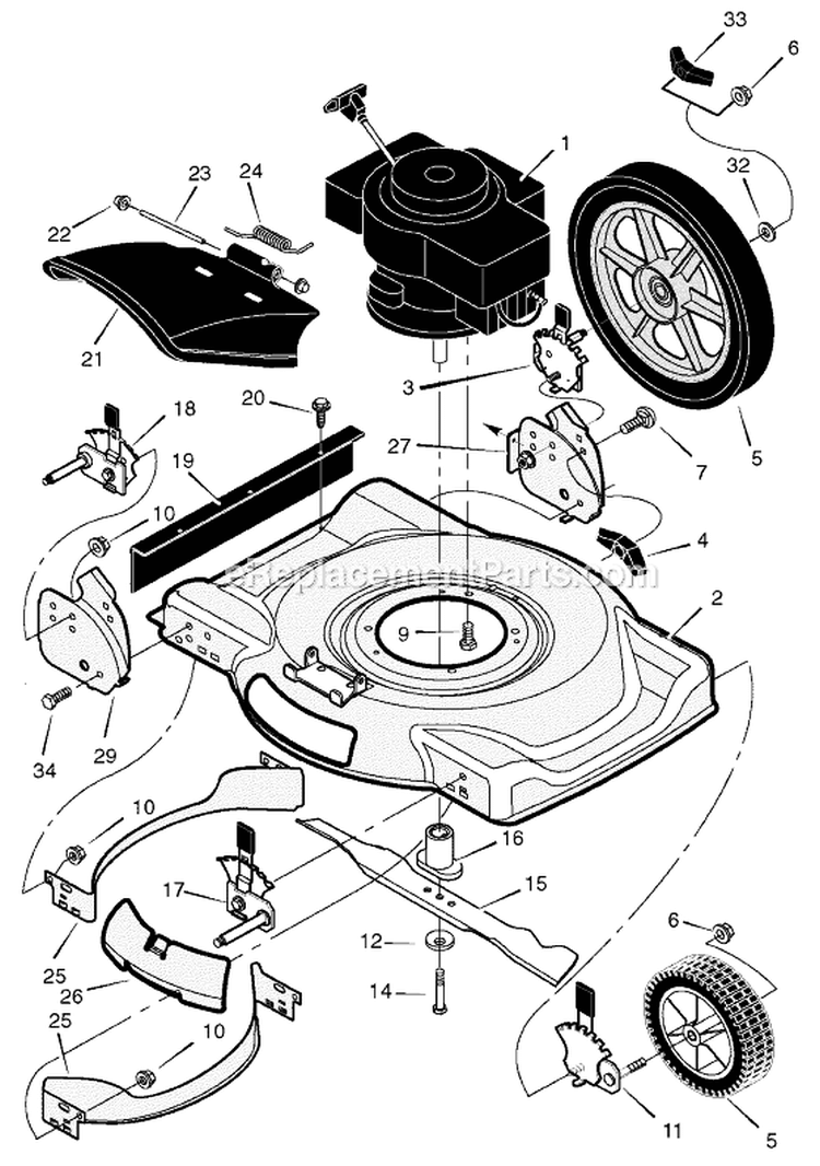 Page B Diagram and Parts List for 225114X92A  Murray Lawn Mower