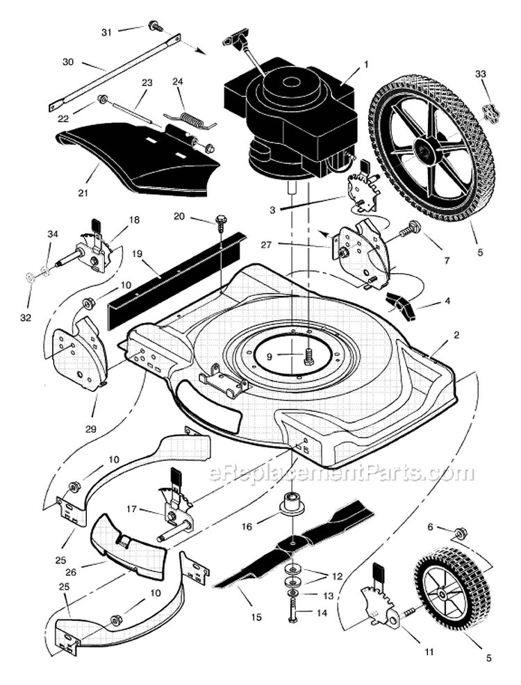 Page B Diagram and Parts List for 225130X00A  Murray Lawn Mower