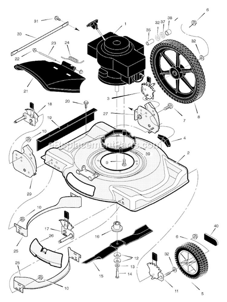 Page B Diagram and Parts List for 225130X48A  Murray Lawn Mower