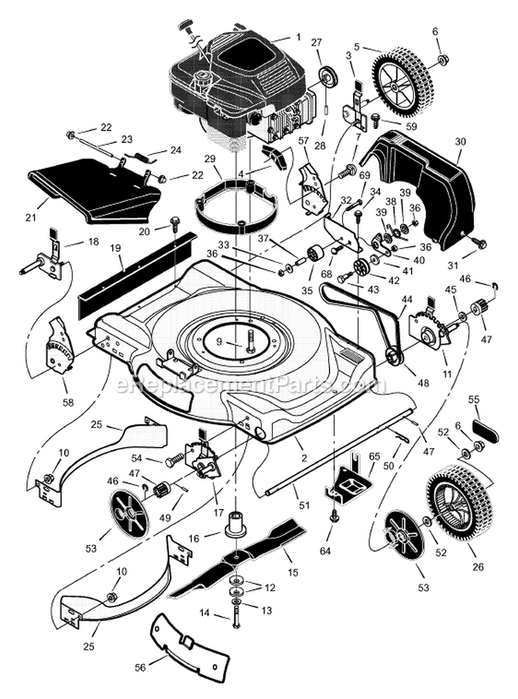 Page B Diagram and Parts List for 226110X24A  Murray Lawn Mower