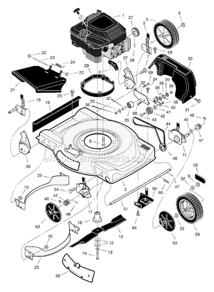 Page B Diagram and Parts List for 226110X48A  Murray Lawn Mower