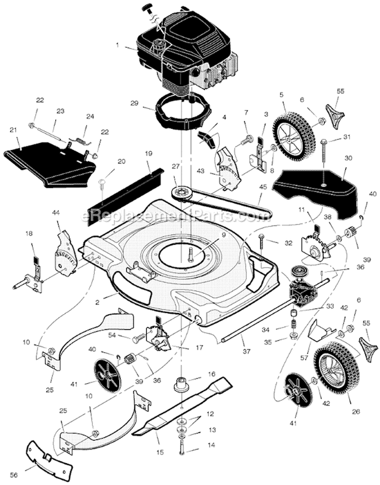 Page B Diagram and Parts List for 226110X48B  Murray Lawn Mower