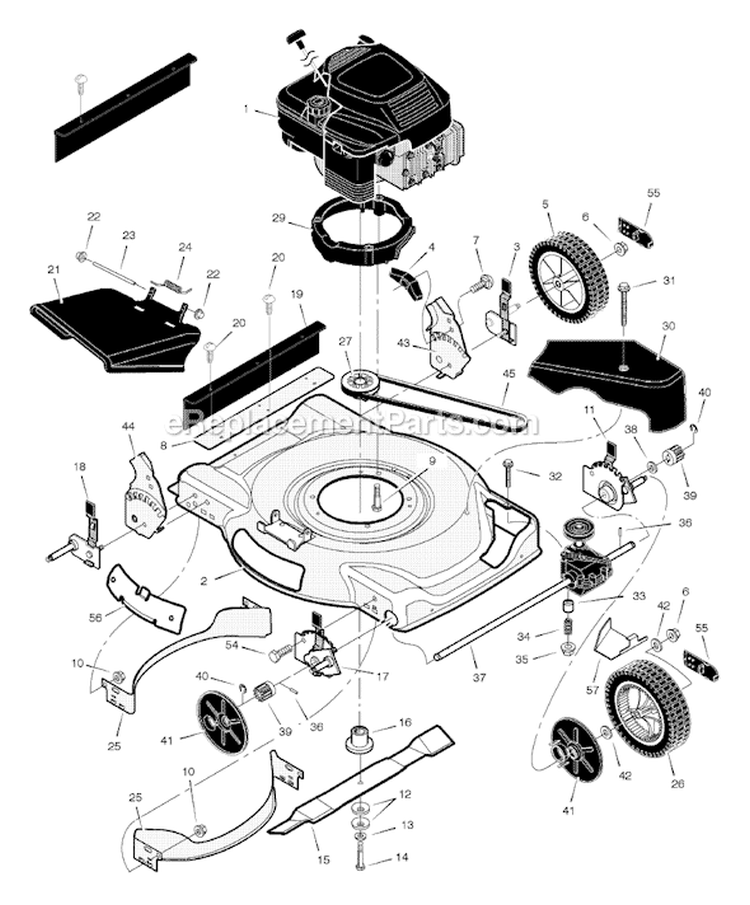 Page B Diagram and Parts List for 226110X52A  Murray Lawn Mower