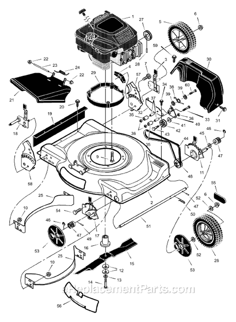 Page B Diagram and Parts List for 226110X71A  Murray Lawn Mower