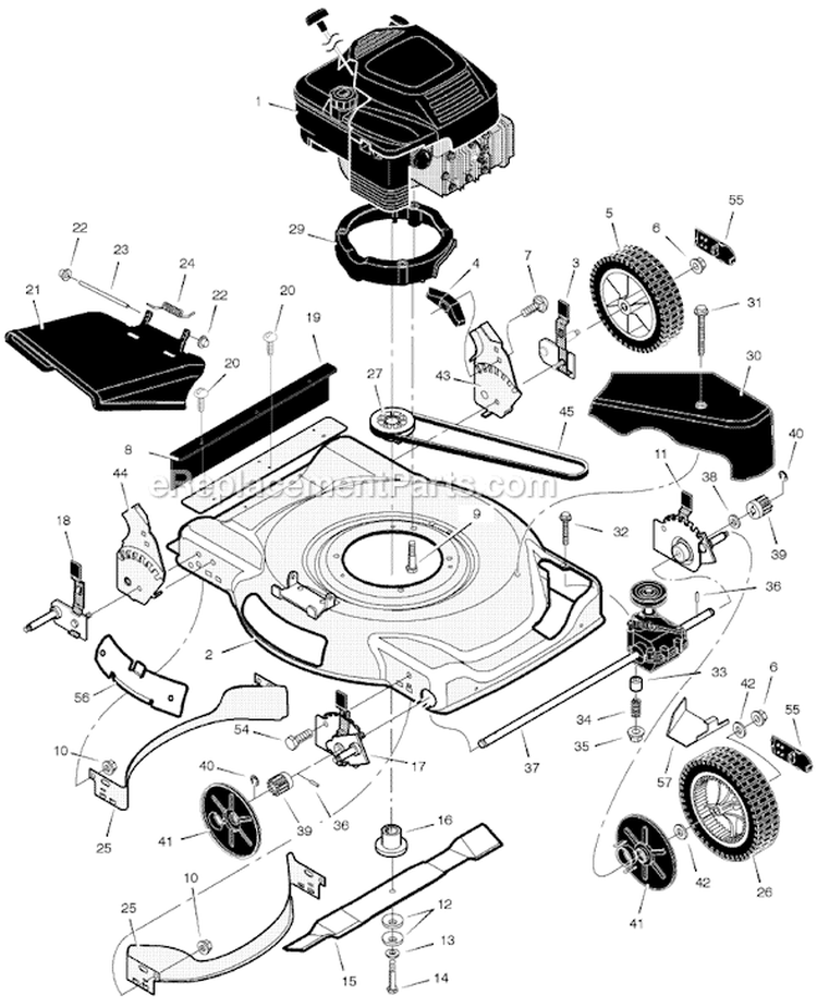 Page B Diagram and Parts List for 226111X52A  Murray Lawn Mower