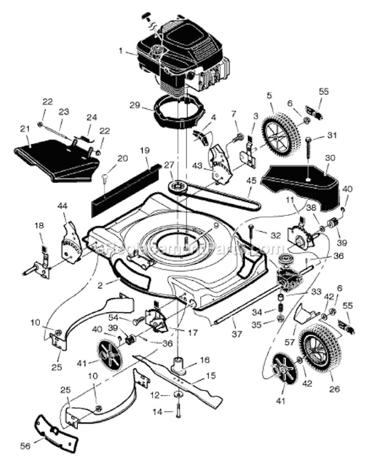 Page B Diagram and Parts List for 226111X92A  Murray Lawn Mower