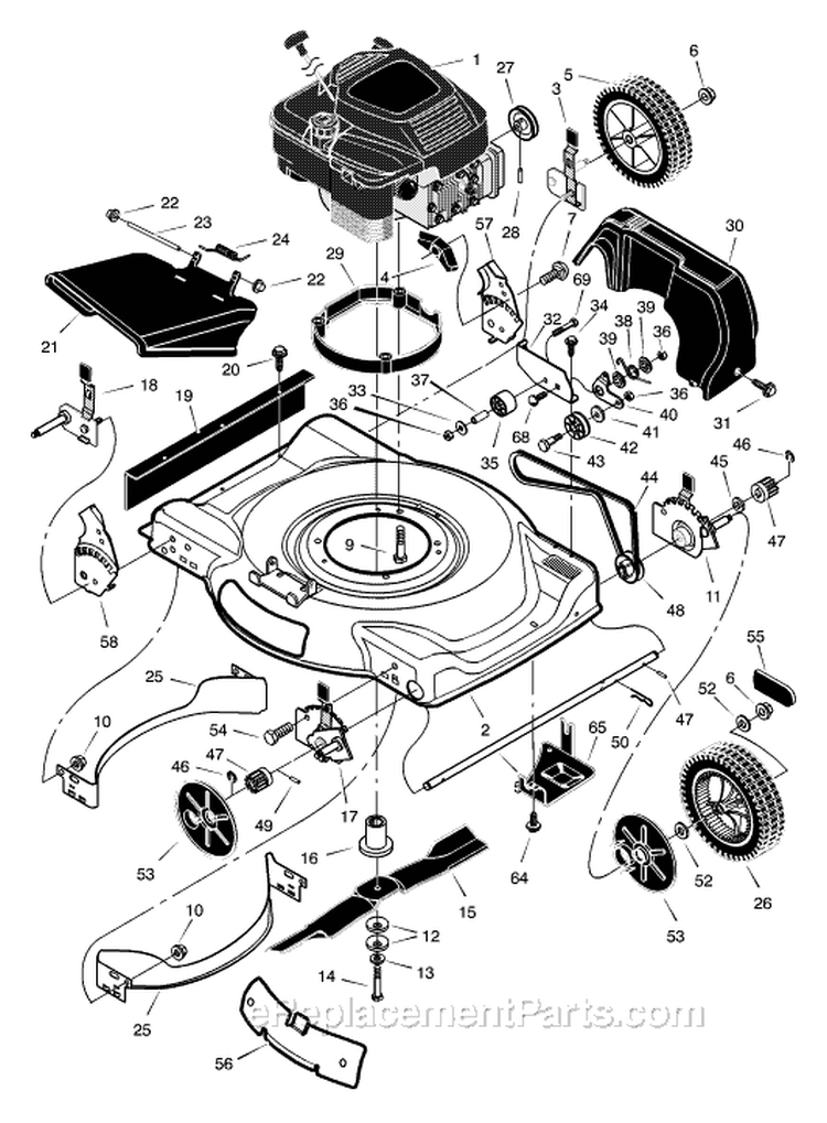 Page B Diagram and Parts List for 226130X6A  Murray Lawn Mower