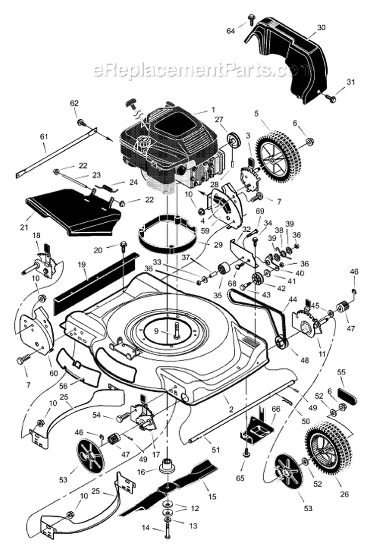 Page B Diagram and Parts List for 22615X8C  Murray Lawn Mower