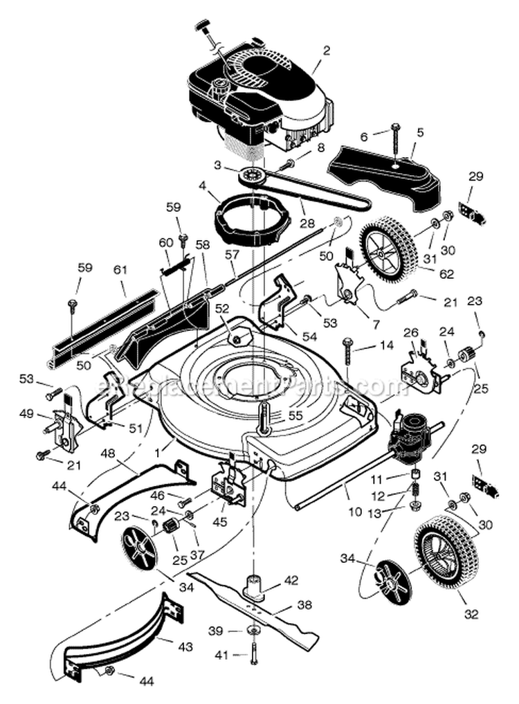 Page B Diagram and Parts List for 228410X199C  Murray Lawn Mower