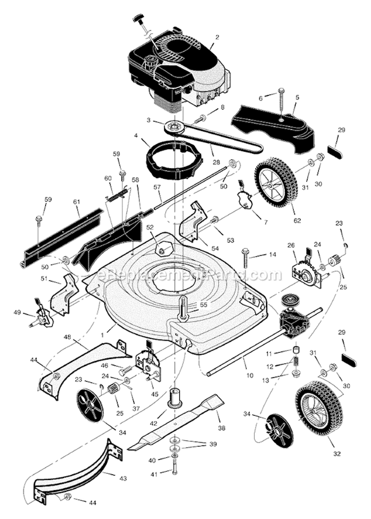 Page B Diagram and Parts List for 228511X8E  Murray Lawn Mower