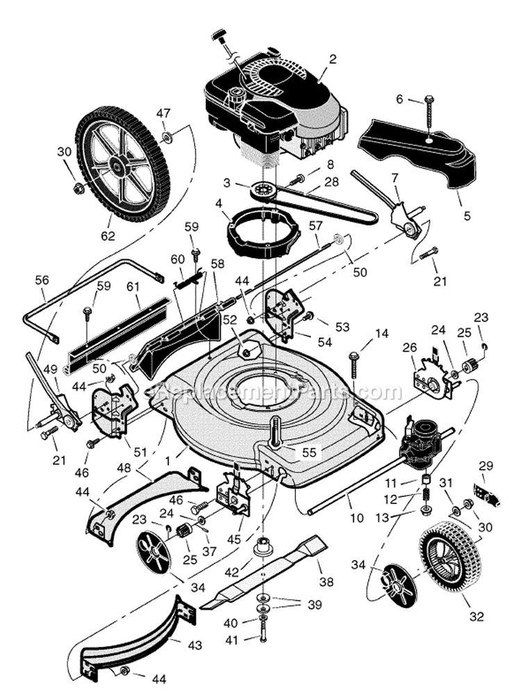 Page E Diagram and Parts List for 228511X8F  Murray Lawn Mower