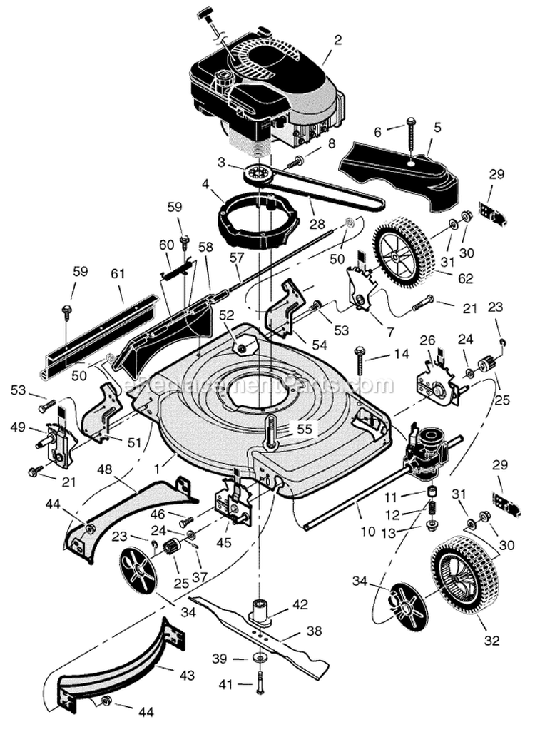 Page C Diagram and Parts List for 228512X48A  Murray Lawn Mower