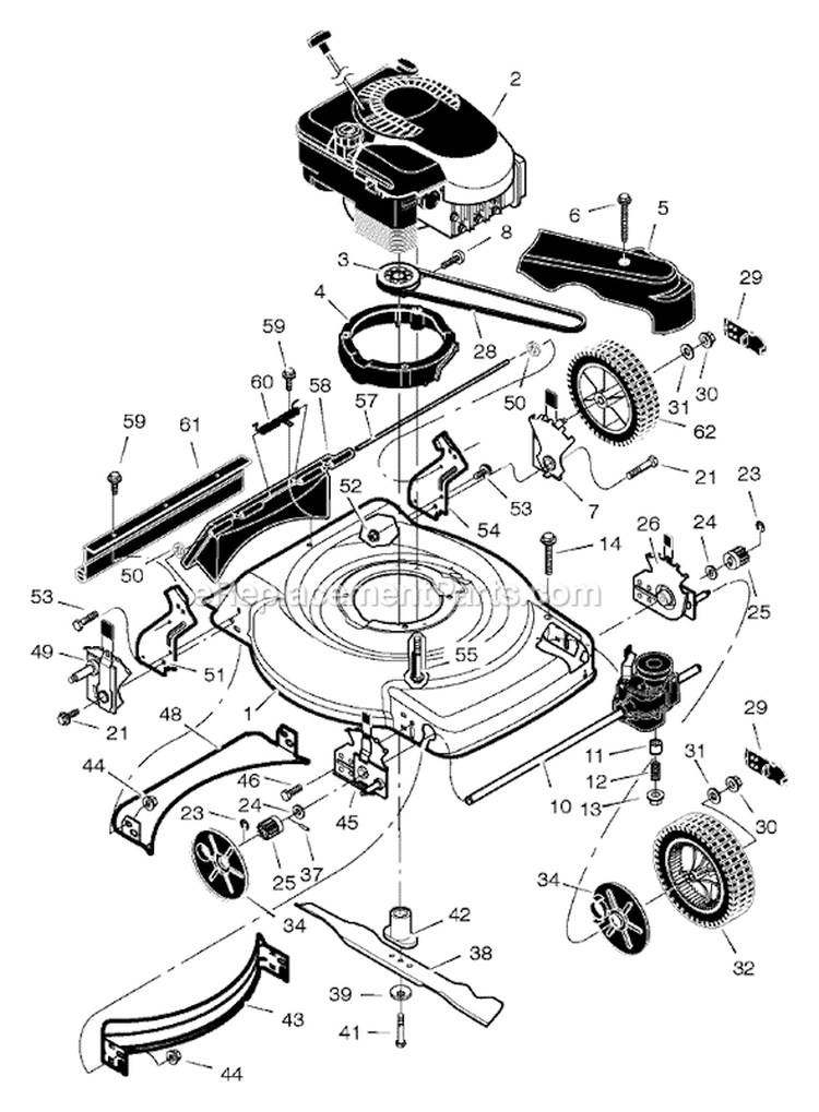 Page C Diagram and Parts List for 228512X8A  Murray Lawn Mower
