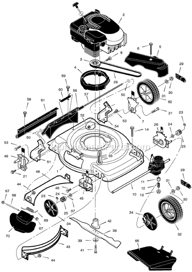Page B Diagram and Parts List for 228610X30A  Murray Lawn Mower